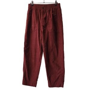 Madewell Huston Corduroy Pull On Cropped Pants 100% Cotton Burnt Orange Womens S